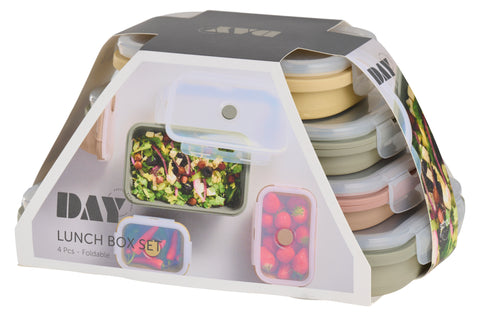 4pk sammenleggbar matboks