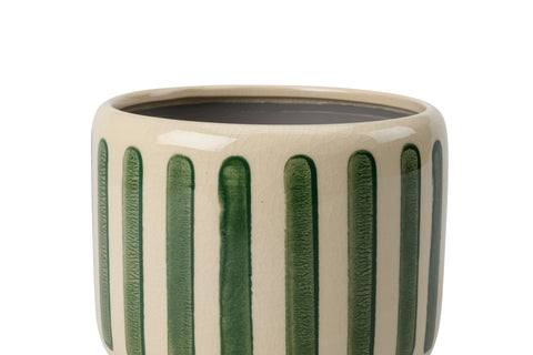 Blomsterpotte 16cm, Grønne striper