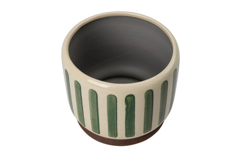 Blomsterpotte 16cm, Grønne striper
