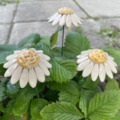 Håndlaget keramisk blomst kamille