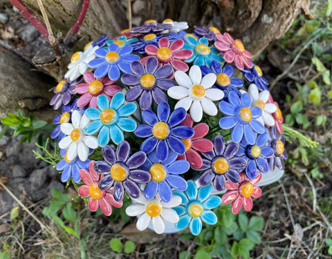 Håndlaget keramisk blomst mix & match