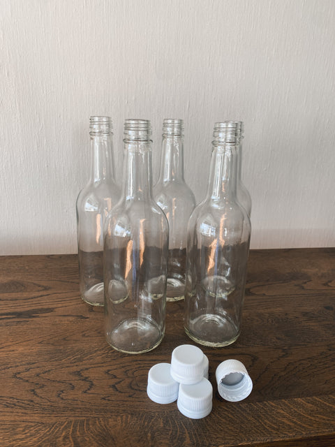 5pk 500ml saftflaske i glass med skrukork