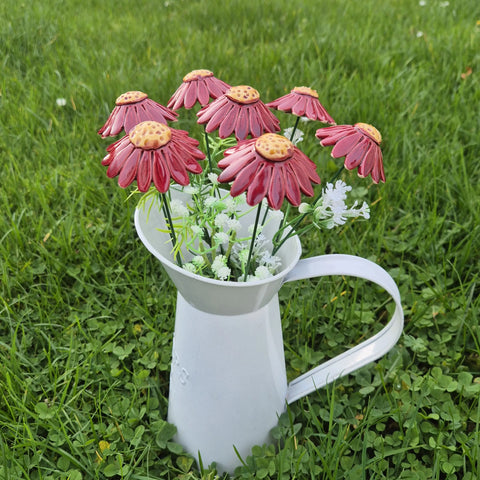 Håndlaget keramisk blomst rød