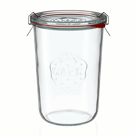 4 pk sylteglass med glasslokk, klips og ring 750 ml