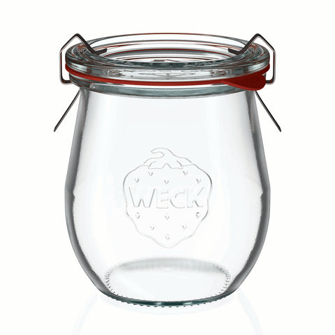 8 pk tulipan sylteglass med glasslokk, klips og ring 200 ml