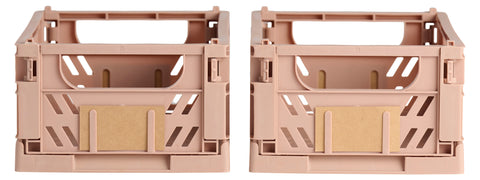 2pk Mini Sammenleggbar kasse ørkenrosa