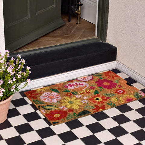 Dørmatte i kokos, Bright blooms