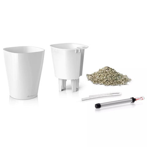 Deltini premium selvvanningspotte matt hvit