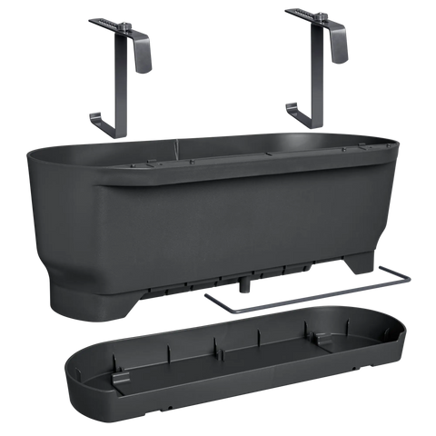 Balkongkasse komplett 52cm svart, Greenville