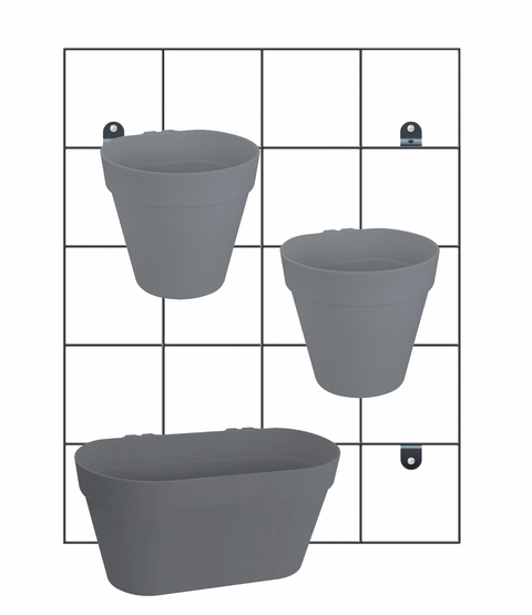 Vertikal hage startsett grå, 4 deler