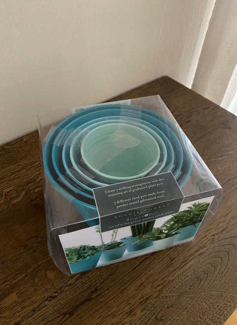 Blomsterpottesett 5stk, turkis