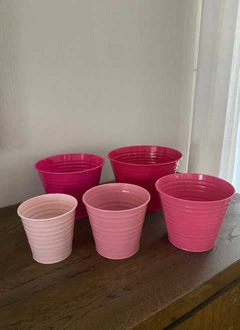 Blomsterpottesett 5stk, bringebær