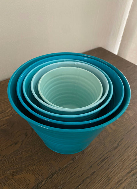 Blomsterpottesett 5stk, turkis