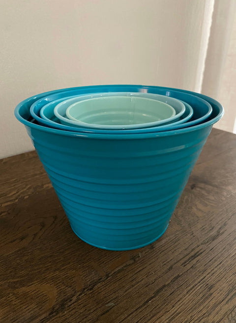 Blomsterpottesett 5stk, turkis