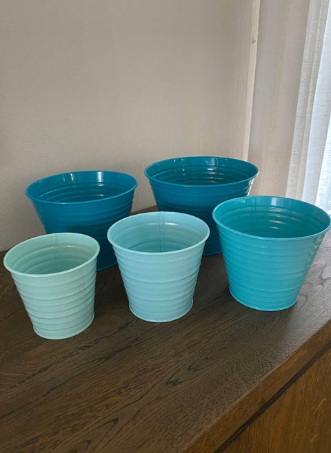 Blomsterpottesett 5stk, turkis
