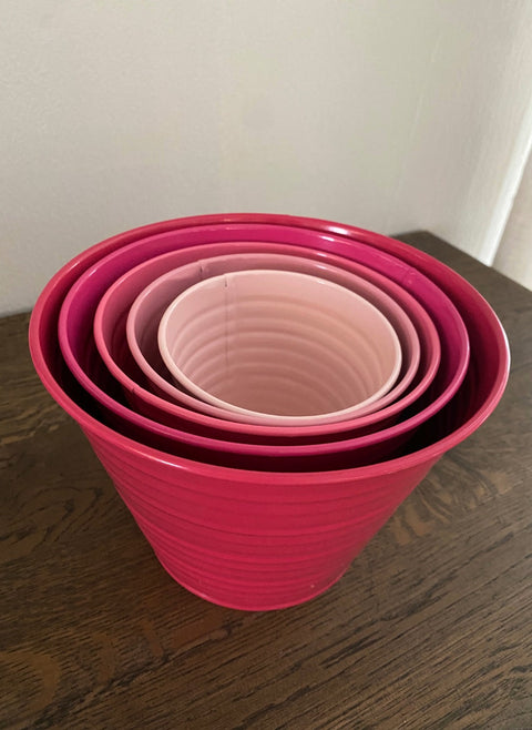 Blomsterpottesett 5stk, bringebær