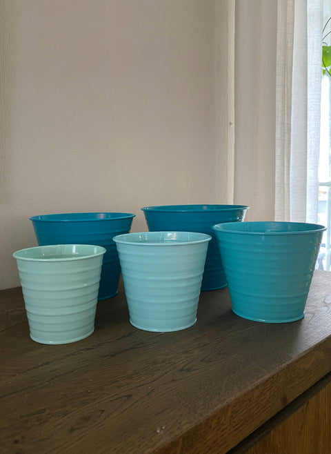 Blomsterpottesett 5stk, turkis