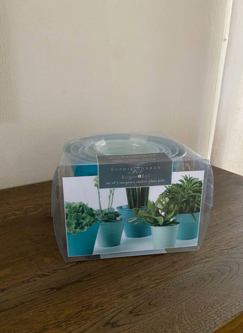 Blomsterpottesett 5stk, turkis