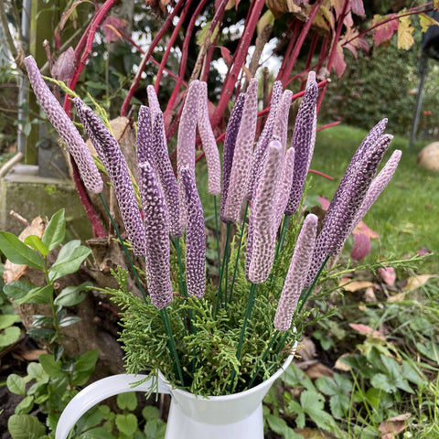 Håndlaget keramisk blomst lavendel