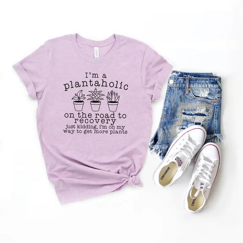 T-Skjorte Plantaholic, lys lilla