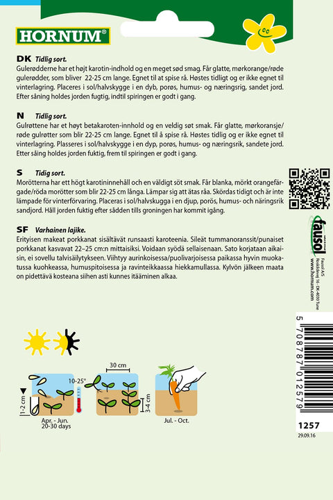Gulrot sommer 'Sugarsnax 54' F1